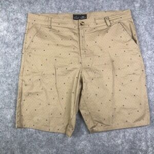 Public Record Chino Shorts Mens 36 Tan All Over Print Standard Fit Casual Preppy